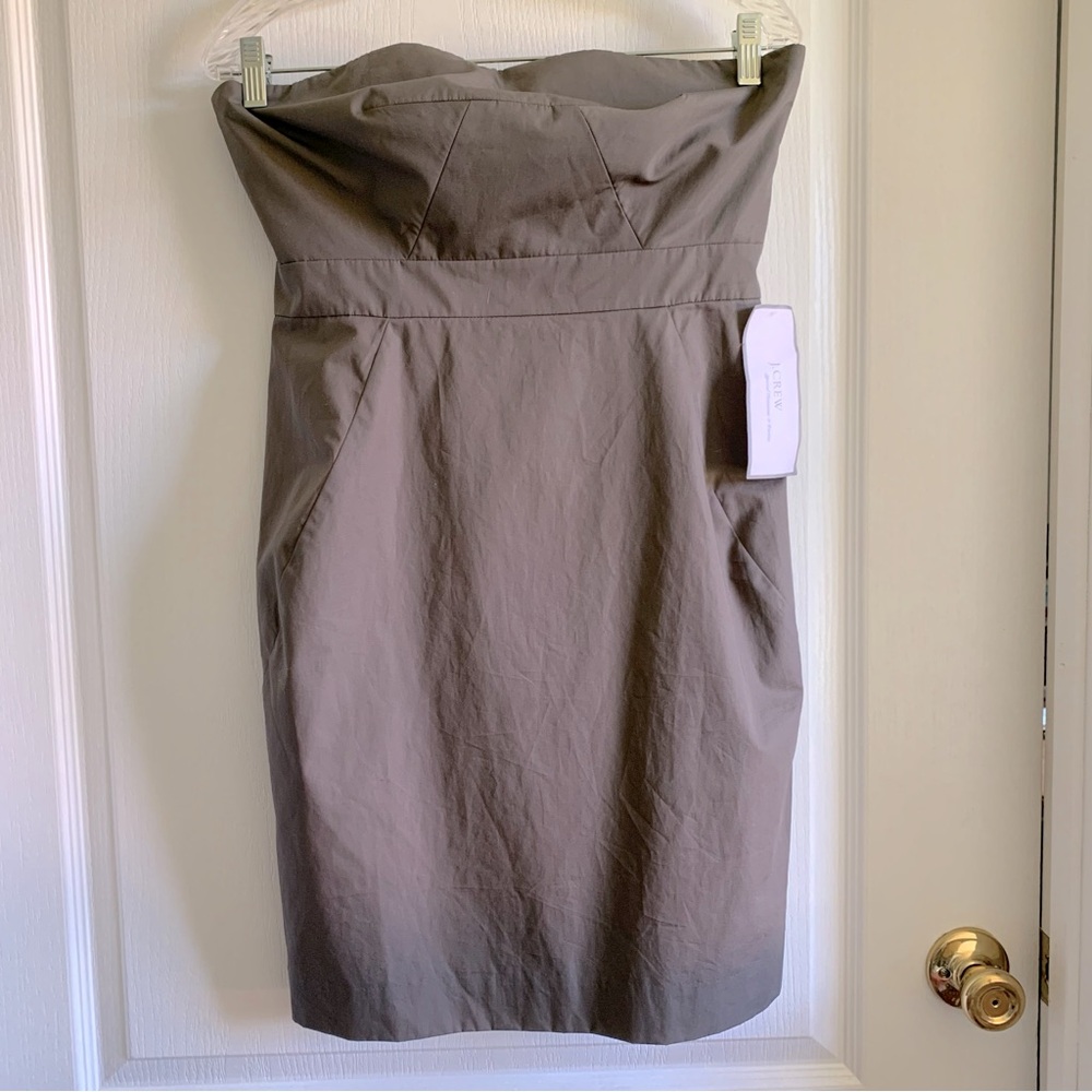 J. Crew Charcoal Strapless Dress